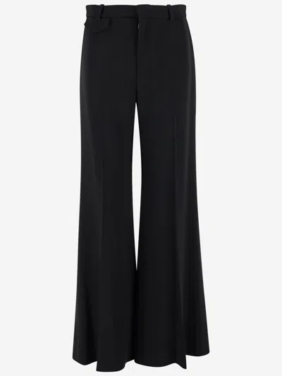 Chloé Women Black Pants With High Waist And Wide Leg In Viscose Blend Stretch Woman