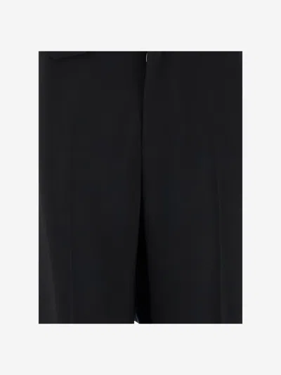 Chloé Women Black Pants With High Waist And Wide Leg In Viscose Blend Stretch Woman