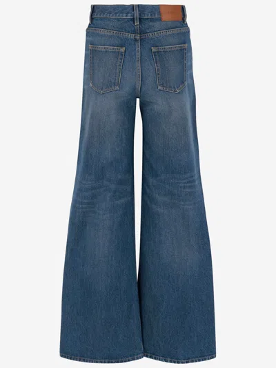 Chloé Chloe' Wide Leg Denim Jeans In Black