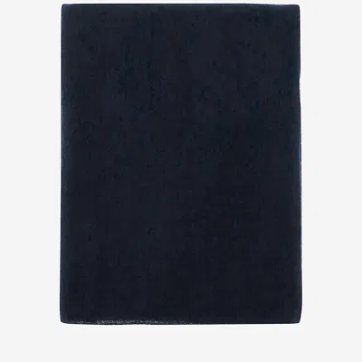 Vince Rectangular Navy Cashmere Scarf In Blue