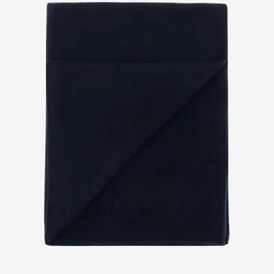 Vince Rectangular Navy Cashmere Scarf In Blue