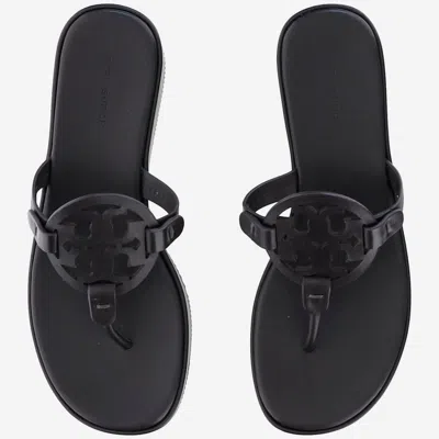 Tory Burch Black Miller Wedge Sandals