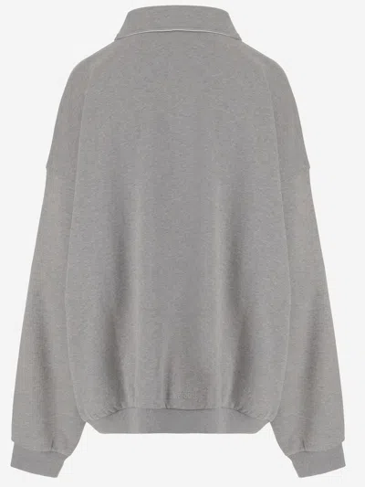 We11 Done Gray Pearl Logo Polo In Gray