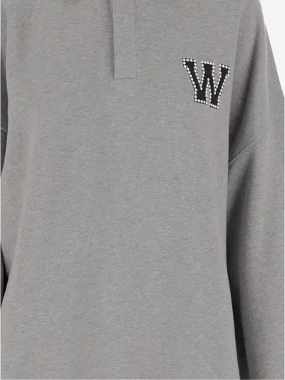We11 Done Gray Pearl Logo Polo In Gray