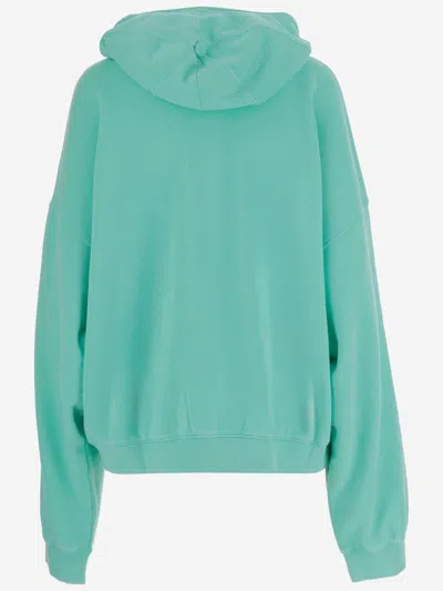 We11 Done Green Long Sleeves Logo Hoodie In Green