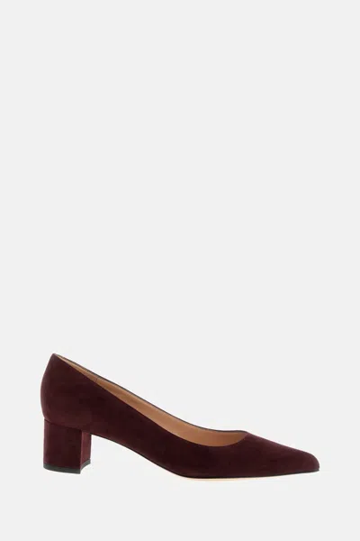 Gianvito Rossi Decollette Piper Pump In Soft Suede With Pointed Toe In Brown