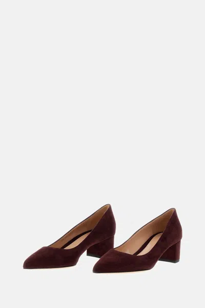 Gianvito Rossi Decollette Piper Pump In Soft Suede With Pointed Toe In Brown