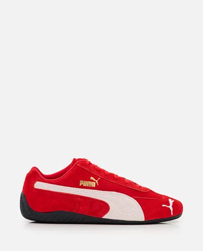 Puma 'speedcat' Red Sneakers With Logo Print On The Side And Logo Lettering On The Side In Leather Unisex In Red