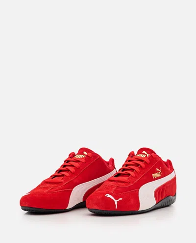 Puma 'speedcat' Red Sneakers With Logo Print On The Side And Logo Lettering On The Side In Leather Unisex In Red