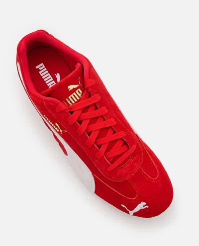 Puma 'speedcat' Red Sneakers With Logo Print On The Side And Logo Lettering On The Side In Leather Unisex In Red