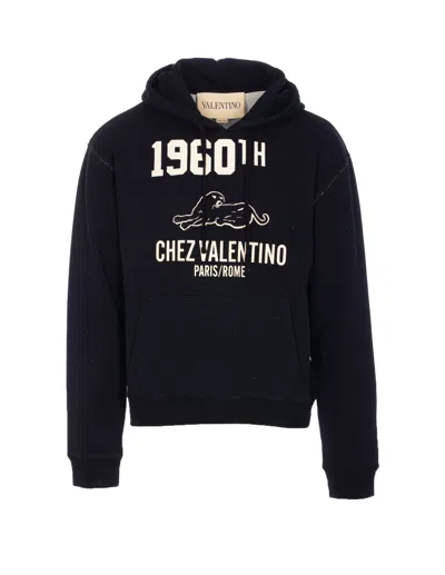 Valentino Garavani Hoodie With Logo Print In Black