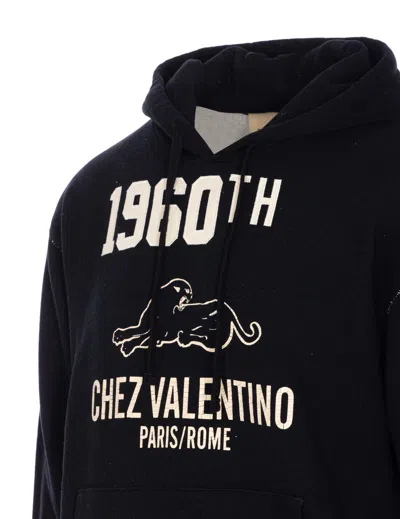 Valentino Garavani Hoodie With Logo Print In Black
