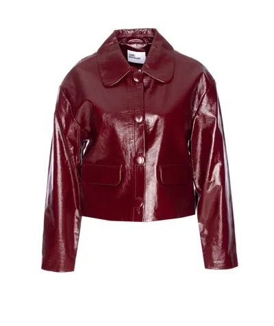 Self-portrait Faux Leather Jacket In Red