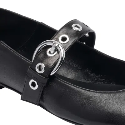 Stuart Weitzman Supermoto Leather Mary Jane Ballerina Flats