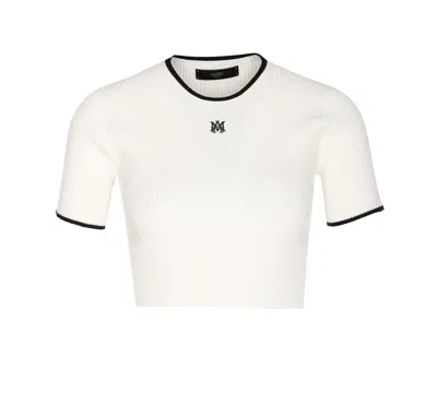 Amiri Crewneck Crop Top Contrast Trim