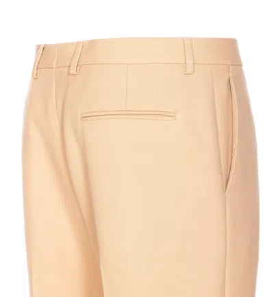 Valentino Camel Trousers With Side Pockets And Cuffs In Brown