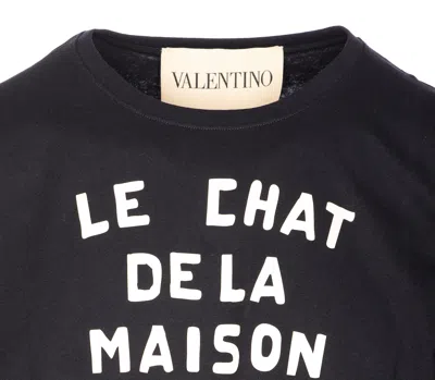 Valentino Chat De La Maison Cotton T-shirt In Black