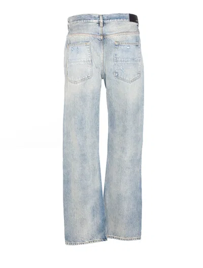 Amiri Straight Leg Mid-rise Distressed Trousers In Gray