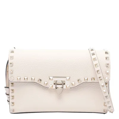Valentino Garavani Small Rockstud Crossbody Bag In White