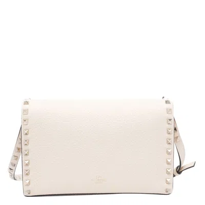 Valentino Garavani Small Rockstud Crossbody Bag In White