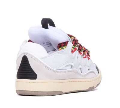 Lanvin Curb Leather Sneakers With Multicolor Laces