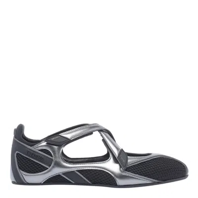 Attico Flat Shoes Blacks And Greys In Black