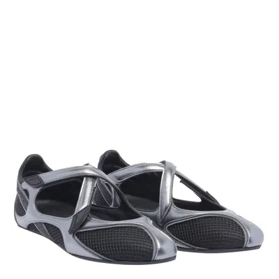 Attico Flat Shoes Blacks And Greys In Black