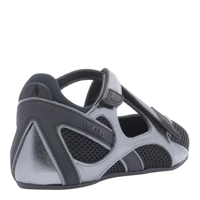 Attico Flat Shoes Blacks And Greys In Black