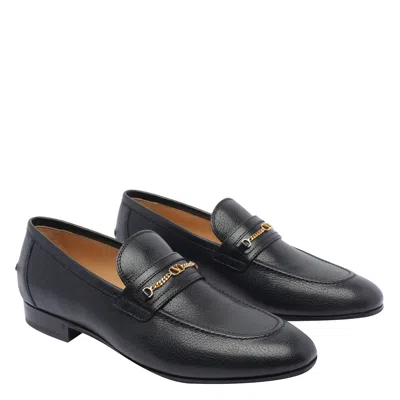 Valentino Garavani Vlogo Signautre Leather Loafers In Black