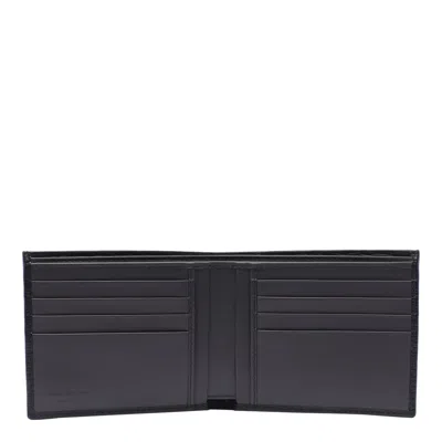 Ferragamo Black Gancini Coin Pocket Wallet In Black