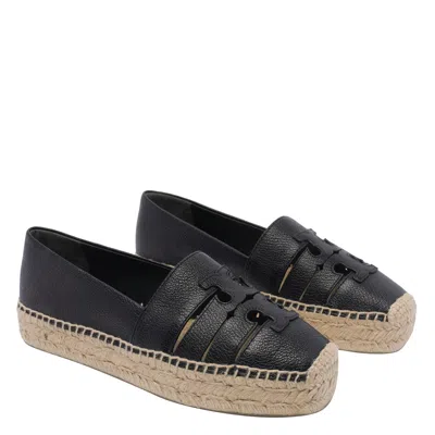 Tory Burch Multi Strap Platform Espadrilles With Cut-out Design In Black
