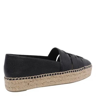 Tory Burch Multi Strap Platform Espadrilles With Cut-out Design In Black