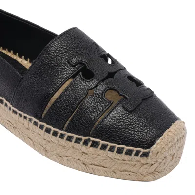 Tory Burch Multi Strap Platform Espadrilles With Cut-out Design In Black