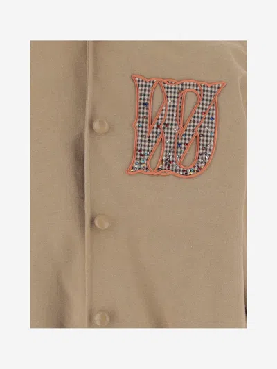 We11 Done Beige Cotton-blend Bomber Jacket In Brown