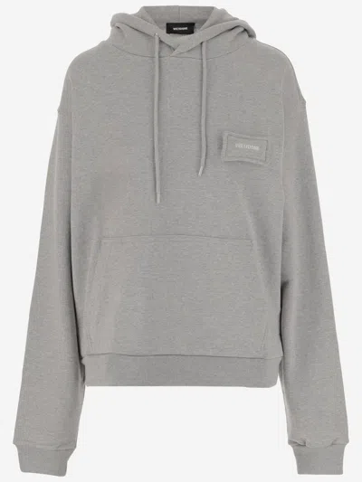 We11 Done Grey Long Sleeves Logo Hoodie In Gray