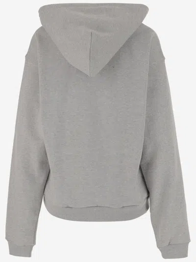 We11 Done Grey Long Sleeves Logo Hoodie In Gray