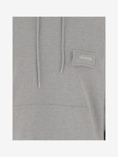 We11 Done Grey Long Sleeves Logo Hoodie In Gray