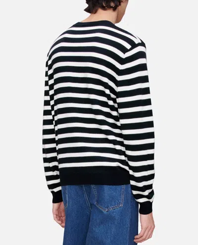 Apc A.p.c. Crewneck Sweater With Classic Striped Pattern In Black