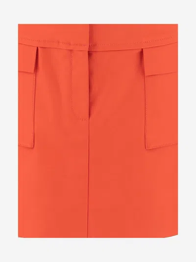 Tory Burch Stretch Cotton Skirt In Orange