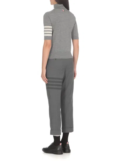 Thom Browne 4- Bar Virgin Wool Sweater In Grey