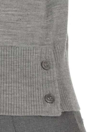 Thom Browne 4- Bar Virgin Wool Sweater In Grey