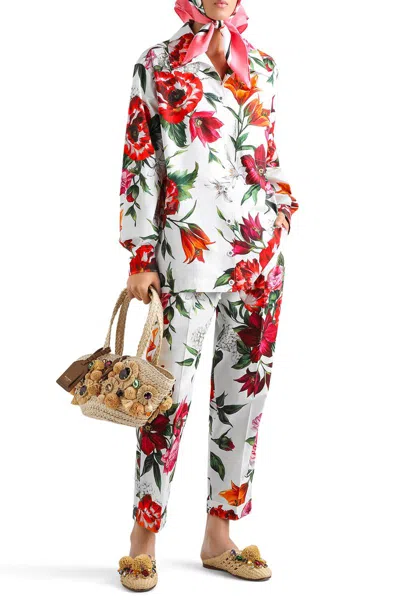 Dolce & Gabbana Elasticated Waist Floral Print Trousers