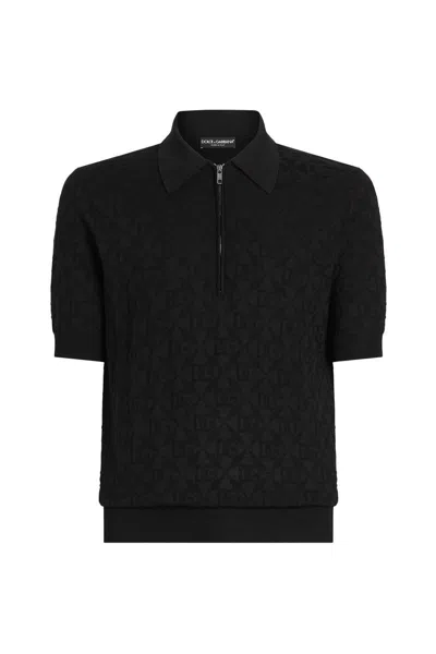 Dolce & Gabbana Silk Polo Shirt In Black