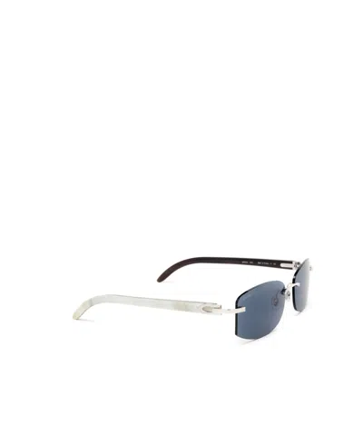Cartier Rectangular Frame Sunglasses In Metallic