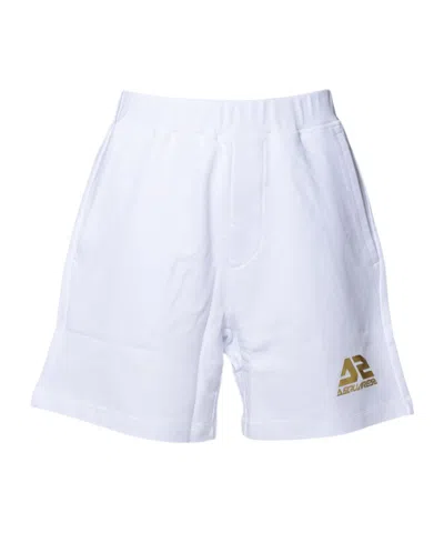 Dsquared2 Logo Printed Elasticated Waistband Shorts In White