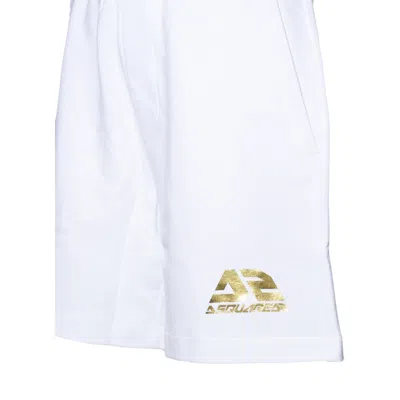 Dsquared2 Logo Printed Elasticated Waistband Shorts In White