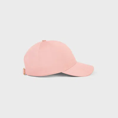 Celine Triomphe Baseball Cap In Gabardine Coton Washed In Pink