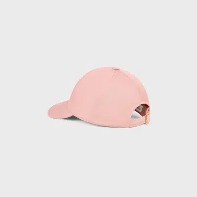 Celine Triomphe Baseball Cap In Gabardine Coton Washed In Pink