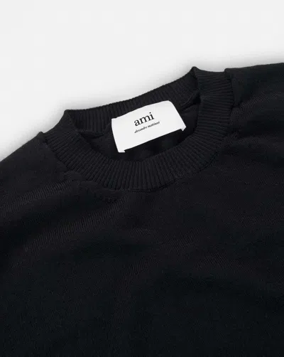 Ami Alexandre Mattiussi Pull Col Rond Ami Paris De Coeur In Black