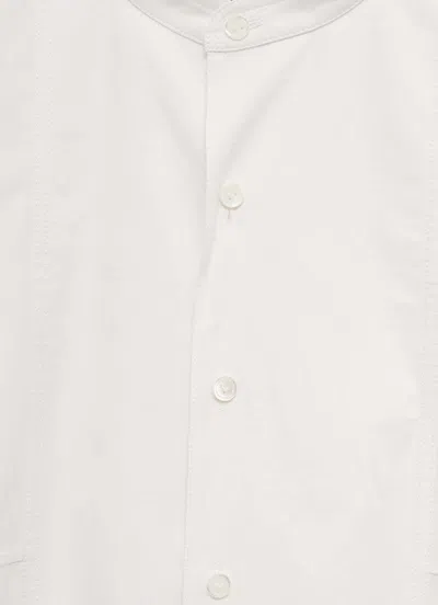 Bottega Veneta Relaxed Fit Long Sleeve Shirt With Plastron In White